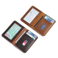 Dompet Kulit Asli Crazy Horse Lipat dengan Logo Custom, Tempat Kartu Kredit & SIM, Tipis, untuk Hadiah Pria