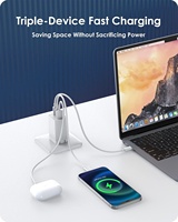 Adaptor Charger Dinding PD 67W GaN PPS 3-Port untuk Macbook Pro/Air Dell XPS 13 Laptop HP iPhone Samsung III 67W USB C Pengisi Daya Cepat
