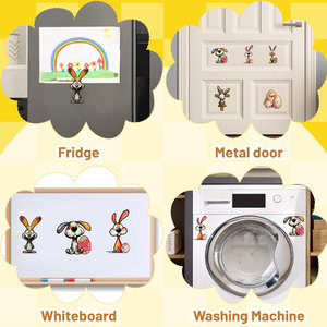Imán de nevera magnético de conejo divertido con diseño personalizado 2026, imán de nevera con forma de huevo de conejito de Pascua para festividades - Product Image 3