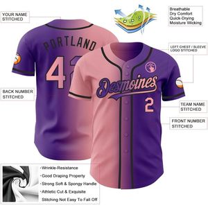 Maillot de baseball personnalisé FOXA Desmoines, uniforme cousu, anti-humidité, unisexe, hommes, femmes, jeunes - Product Image 1