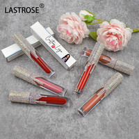 Tube de brillant à lèvres diamanté, vente en gros, étiquette privée, fini mat, personnalisez votre logo, tube de gloss à lèvres avec diamant