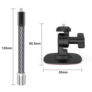 <span class=keywords><strong>Support</strong></span> de caméra flexible adhésif pour <span class=keywords><strong>casque</strong></span> + bras d'extension en fibre de carbone de 120 mm pour GoPro Max 2 Insta360 X5 X4 X3 DJI Osmo Action 6 5 4 - Product Image 1