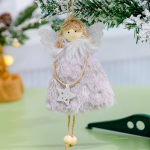 Adorno <span class=keywords><strong>de</strong></span> Ángel con Alas <span class=keywords><strong>de</strong></span> Plumas y Detalles Dorados, Decoración para Árbol <span class=keywords><strong>de</strong></span> Navidad, Idea <span class=keywords><strong>de</strong></span> Regalo Navideño para Niños - Product Image 2
