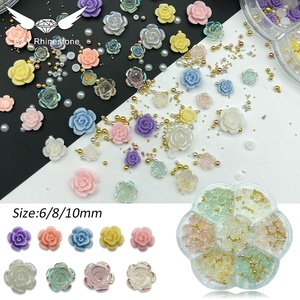 CY Macaroon Camellia resina Nail Art Charms bola de acero plástico 3D <span class=keywords><strong>flores</strong></span> <span class=keywords><strong>para</strong></span> decoraciones de <span class=keywords><strong>uñas</strong></span> - Product Image 5