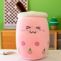Boba Pluche Melkthee Knuffeldier Fruit Melkthee Kussen Kawaii Boba Speelgoed Boba Pluche met Rietje Schattig Melkthee Kussen Knijp Speelgoed