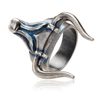 Bague de tête de taureau du zodiaque en acier inoxydable Offre Spéciale, bijoux Vintage pour hommes, anneau de doigt à longue corne de taureau