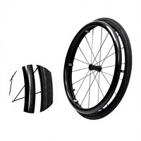 Large Manual Rubber C-Shaped Wheel Set Spokes Quick Release Inflatable Tire CE Certified Class II Sports Wheelchair