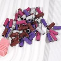 100 Piezas/Caja de Brocas para Uñas 80 # 120 # 180 # 240 #   Bandas de Lijado Pequeñas para Taladro de Uñas, Lima Eléctrica, Lijadoras de Uñas con Mandril de 3/32 Pulgadas