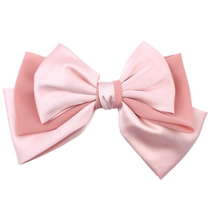 กิ๊บติดผมผู้หญิงสไตล์เกาหลีสุดหรูหรา  แบบคลิปหนีบผ้าซาตินสีพื้น  โบว์ผ้าขนาดใหญ่  สำหรับงานปาร์ตี้ - Product Image 6