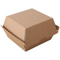 Boîte à hamburger en papier kraft écologique personnalisée, à paroi simple, pour emporter, avec logo, pour tasses à thé et boissons