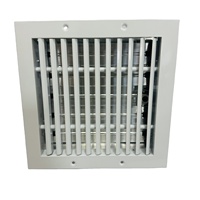 Grille de retour d'air moderne à 30 degrés en aluminium avec amortisseur et adaptateur à lame opposée