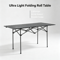 Tragbarer Extra Langer Klappbarer Metall-Eierrolltisch für Outdoor-Camping, Picknick, Familie & Kommerziellen Nachtmarktgebrauch