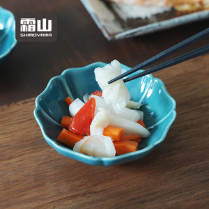 Bol en céramique SHIMOYAMA Japon <span class=keywords><strong>Onsen</strong></span> Tamago, plat en forme de pétale pour desserts et cornichons, décoration sous glaçure, bols alimentaires - Product Image 4