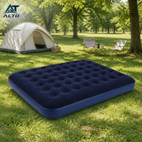 Matelas de camping gonflable double moderne pliable 186x130cm 195x150cm, lit d'air floqué épais pour 2 personnes, chambre à coucher