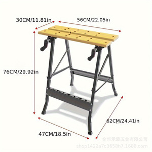 Banco de trabajo de madera plegable multifuncional pequeño con soporte para herramientas para uso en taller - Product Image 2
