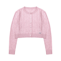 Femmes chaud décontracté extérieur tricoté Cardigan pull col rond chinois beignet classique chaîne à maillons torsadés conception Long Cardigan