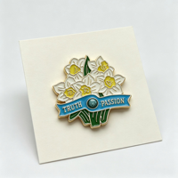 Broche personnalisée en métal Fleur de Narcisse « Vérité & Passion », Badge de revers personnalisé pour cadeau souvenir