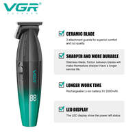 Tondeuse à cheveux professionnelle VGR V-906, machine à couper les cheveux 9000 tr/min, tondeuse électrique pour barbier, tondeuse à cheveux rechargeable en métal pour hommes