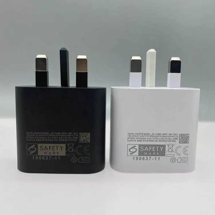 High quality Super fast charger UK 25w phone charger for Samsung Note 10 S20 21 22 Travel PD Adapter