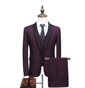 3 piezas <span class=keywords><strong>vino</strong></span> <span class=keywords><strong>rojo</strong></span> hombres Jogging Suites abrigo de un solo pecho <span class=keywords><strong>trajes</strong></span> <span class=keywords><strong>para</strong></span> hombres formales hombres <span class=keywords><strong>trajes</strong></span> de negocios - Product Image 1