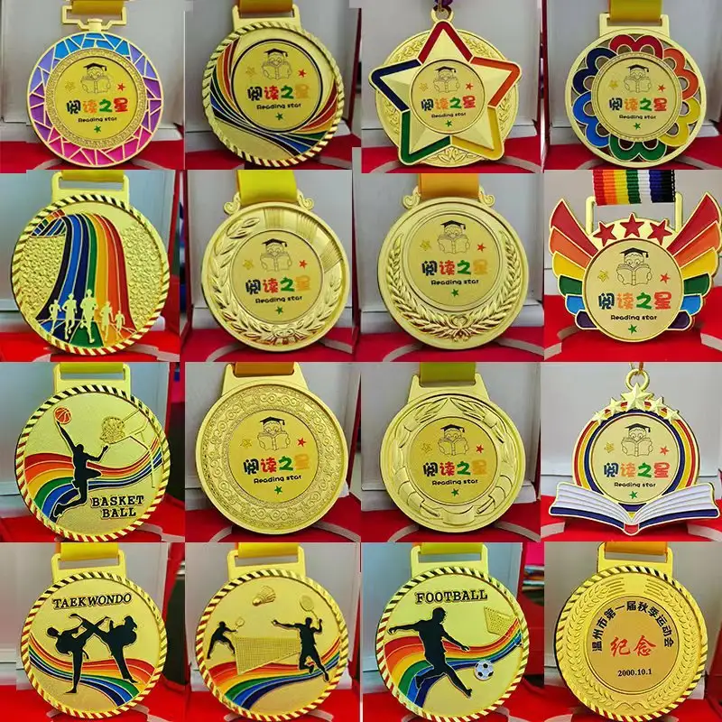 Custom Medals Medal Making Gold Silver Bronze Listed Medals Basketball   Football Match Plaques