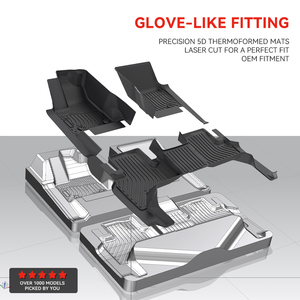 Tapis de sol de <span class=keywords><strong>voiture</strong></span> double couche 5D personnalisé luxe imperméable tout temps ensemble complet Tpe Car Foot Carpets 5D Deep Dish Mat entièrement étendu - Product Image 2