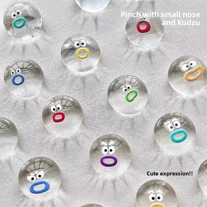 Juguete de silicona antiestrés de nariz pequeña, hecho a mano, mini emoji transparente, bola de mochi pequeña de dibujos animados, juguete DIY Taba Squishy, ¡el más vendido! - Product Image 2