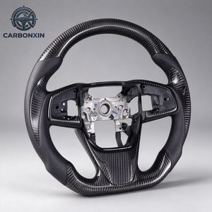 Volant en cuir personnalisé avec LED et fibre de carbone forgée pour Honda Civic 10ème génération 2010 2015 2022 CRV 5ème génération sans airbag - Product Image 1