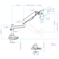 Direct de l'usine vente en gros personnalisé pas cher 17-42 pouces support rotatif pivotant pour ordinateur portable 33 Lbs capacité de chargement moniteur bras pour Studios
