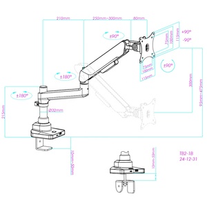 Nhà máy trực tiếp bán buôn tùy chỉnh giá rẻ 17-42 inch xoay xoay máy tính xách tay đứng 33 lbs tải công suất màn hình Arms cho Studios - Product Image 2