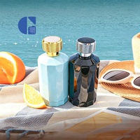 Flacon de parfum en verre vide de luxe à nervures verticales, 100 ml, avec bouchon métallique, couleur personnalisée, flacon vaporisateur de parfum