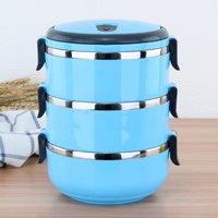Boîte à lunch isotherme en acier inoxydable à double compartiment, grande capacité, couvercle hermétique, portable pour étudiants et employés de bureau