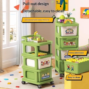 Carrito de Almacenamiento Móvil con 5 Niveles de Estantes Tipo Cajón y Ruedas Suaves para Organización de Sala de Estar y Piso - Product Image 3