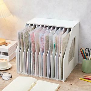 Organizador de Archivos Inclinado de 12 Niveles, Organizador de Cartulina para Escritorio, Almacenamiento de Oficina, Tipo Rectangular Vertical, Peso 1500g - Product Image 1