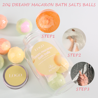 20G * 10 Pack Bombes de Bain Moussantes Macaron Emballées en Pot Marque Privée Luxe Aromathérapie Petites Bombes de Bain Colorées Mini Coffret Cadeau