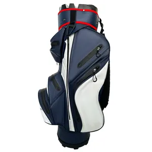 OEM Portable Custom Logo Golf Club Bag Pu Leather Golf Staff Bag Multi Function Waterproof Golf Cart Bag For Men
