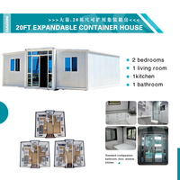 Villa Modulaire Double Aile Anti-Ouragan Prête à l'Expédition Luxe Moderne Chambre à Coucher Design de Qualité Durable 20Ft 40Ft