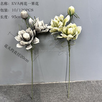 DH006 Vente en gros de fleurs artificielles en magnolia en EVA de style nordique, pour la décoration de mariage, de la maison, de la table, des fêtes, des hôtels et des vases