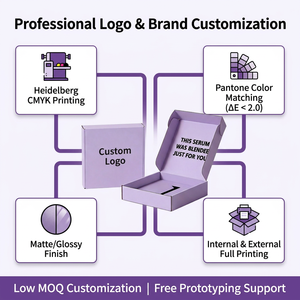 Boîte d'expédition pliable en carton ondulé, écologique, colorée, pour cosmétiques et vêtements, avec logo personnalisé, meilleur prix, <span class=keywords><strong>bonne</strong></span> <span class=keywords><strong>qualité</strong></span>. - Product Image 4