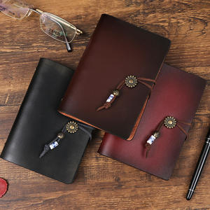 A7 Retro Hand Ledger 6-Hole Small Loose-Leaf Notebook <span class=keywords><strong>Segunda</strong></span> capa Cuero Térmico Ready-Made Logo Impreso Escritura Regalo - Product Image 4