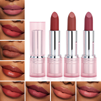 Maquillage à haute teneur en pigments Rouge à lèvres mat Boîte et logo personnalisés Rouge à lèvres de luxe Vendeur cosmétique Tube rose Rouge à lèvres rouge nude