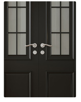 Porte de chambre double en bois massif composite, finition personnalisée Tidal, anti-effraction, avec persiennes blanches pour ventilation intérieure