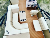 Bateau de luxe en aluminium de 7m 23 pieds, triton flottant, bateau de fête pour la famille, lac ponton, à vendre