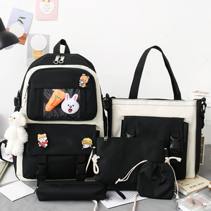 Set di 5 Zaini Scolastici Impermeabili in Tela Stile Coreano di Grande Capacità e alla Moda per Studenti delle Scuole Medie - Product Image 4