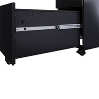Classeur A4 moderne en métal gris à 2 tiroirs avec socle mobile et roulettes pour les applications scolaires et sportives
