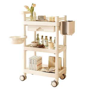 Adjustable Shelf Rolling Cart - Multi-Purpose Storage Trolley with Wheels for Home Commercial Use - Product Image 2