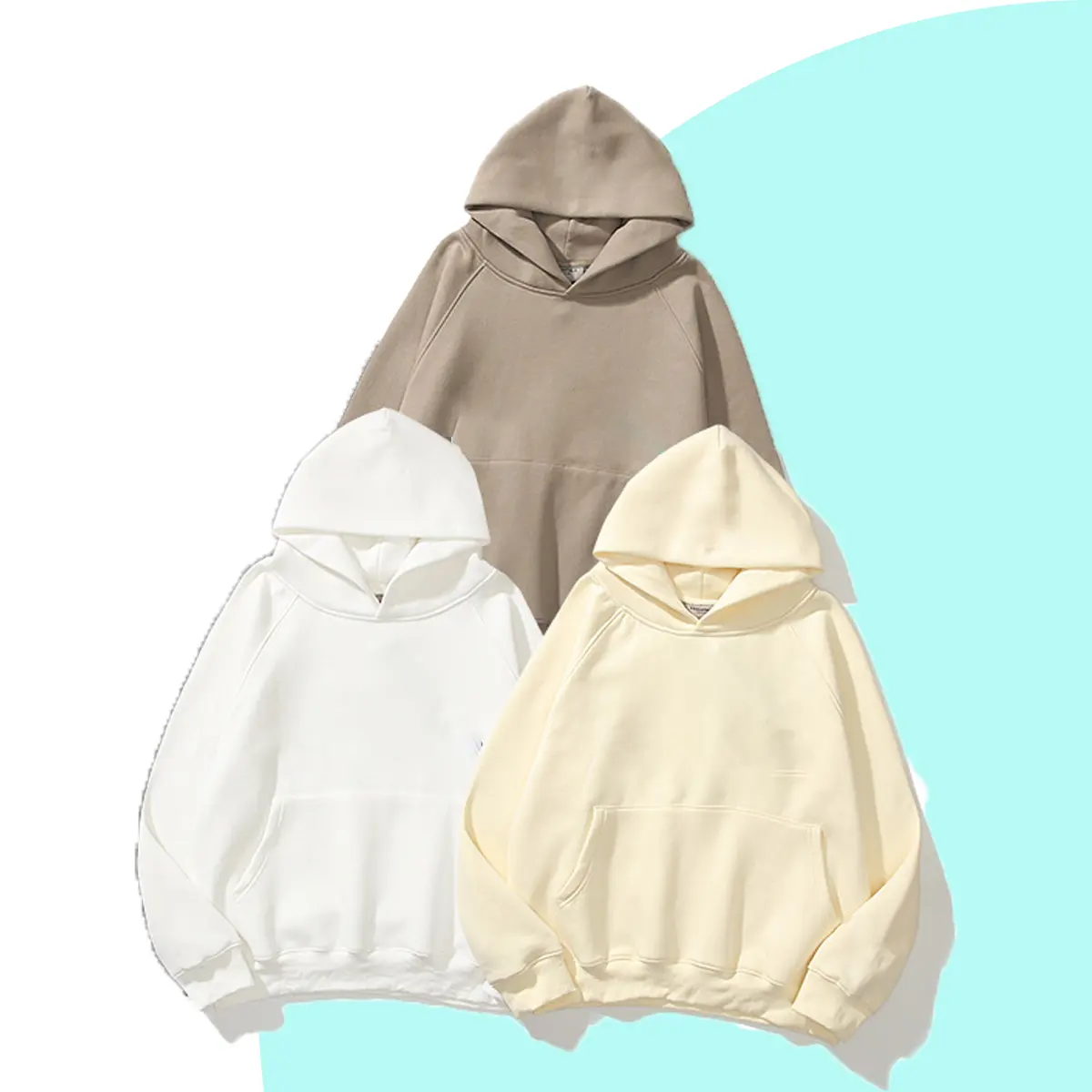 Custom heavyweight 500 gsm drop shoulder homens mulheres hoodie fabricantes em branco 100% algodão oversized alta qualidade hoodie estoque