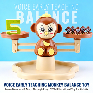 Balance numérique AiJH Dinosaure et Singe – Matériel d'apprentissage sensoriel préscolaire, jouets éducatifs mathématiques - Product Image 3