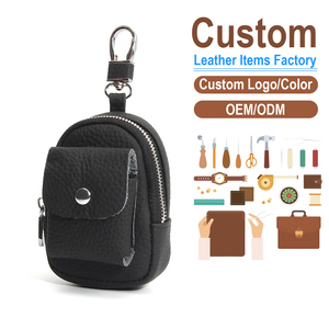 Genuine Leather <b>Mini</b> Waist-Hang Key Pouch, Top Grain Cowhide Coin Bag, OEM/ODM Custom Factory, <b>Mini</b> <b>Backpack</b> Keychain - Product Image 1