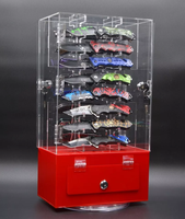 Vitrine de couteaux à filer en acrylique avec éclairage LED personnalisé avec espace de rangement